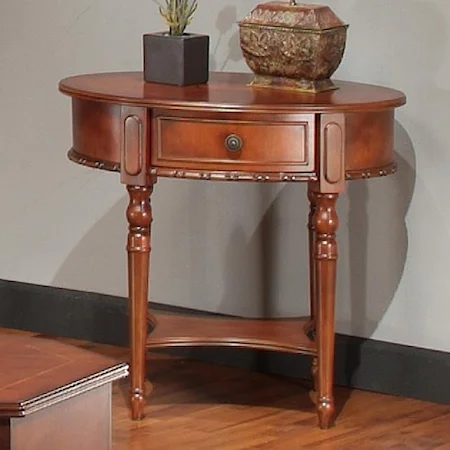 Oval Lamp Table with Drawer